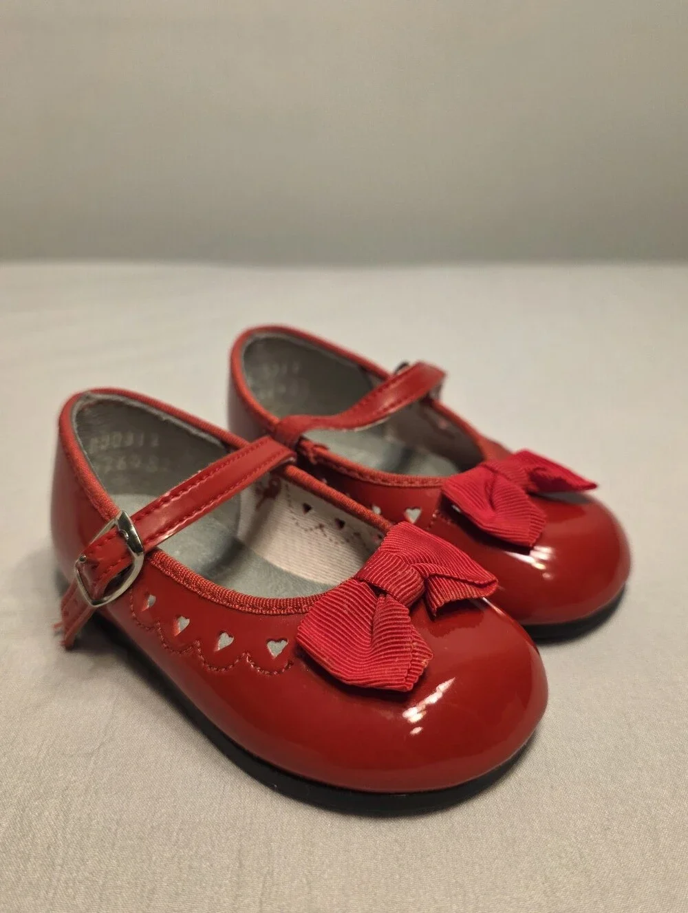 Red Patent Mary Janes with Bow Detailing Baby Shoes